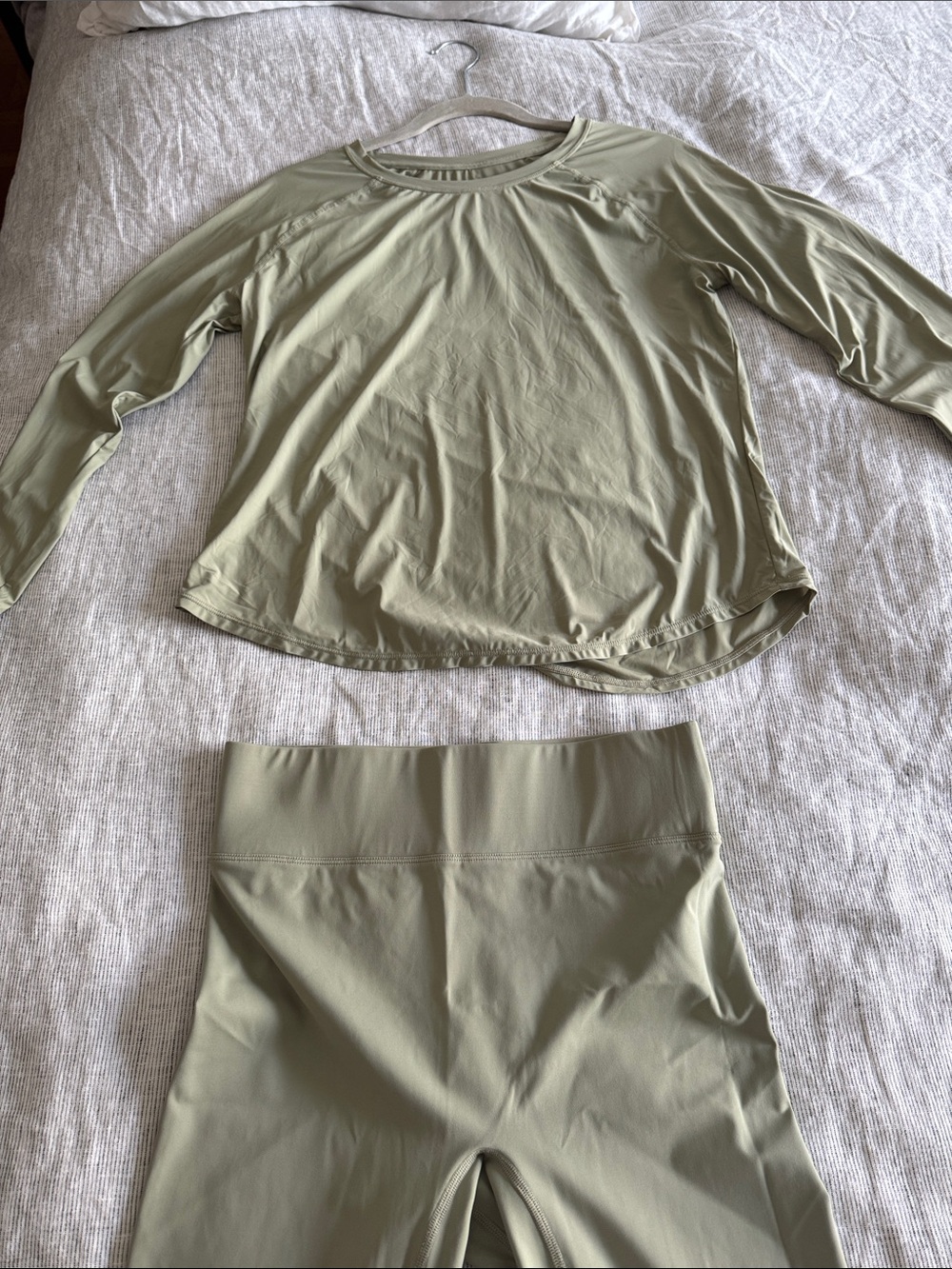 All Access Women's Long Sleeve Top & High-Waist Legging Set - Sage Green